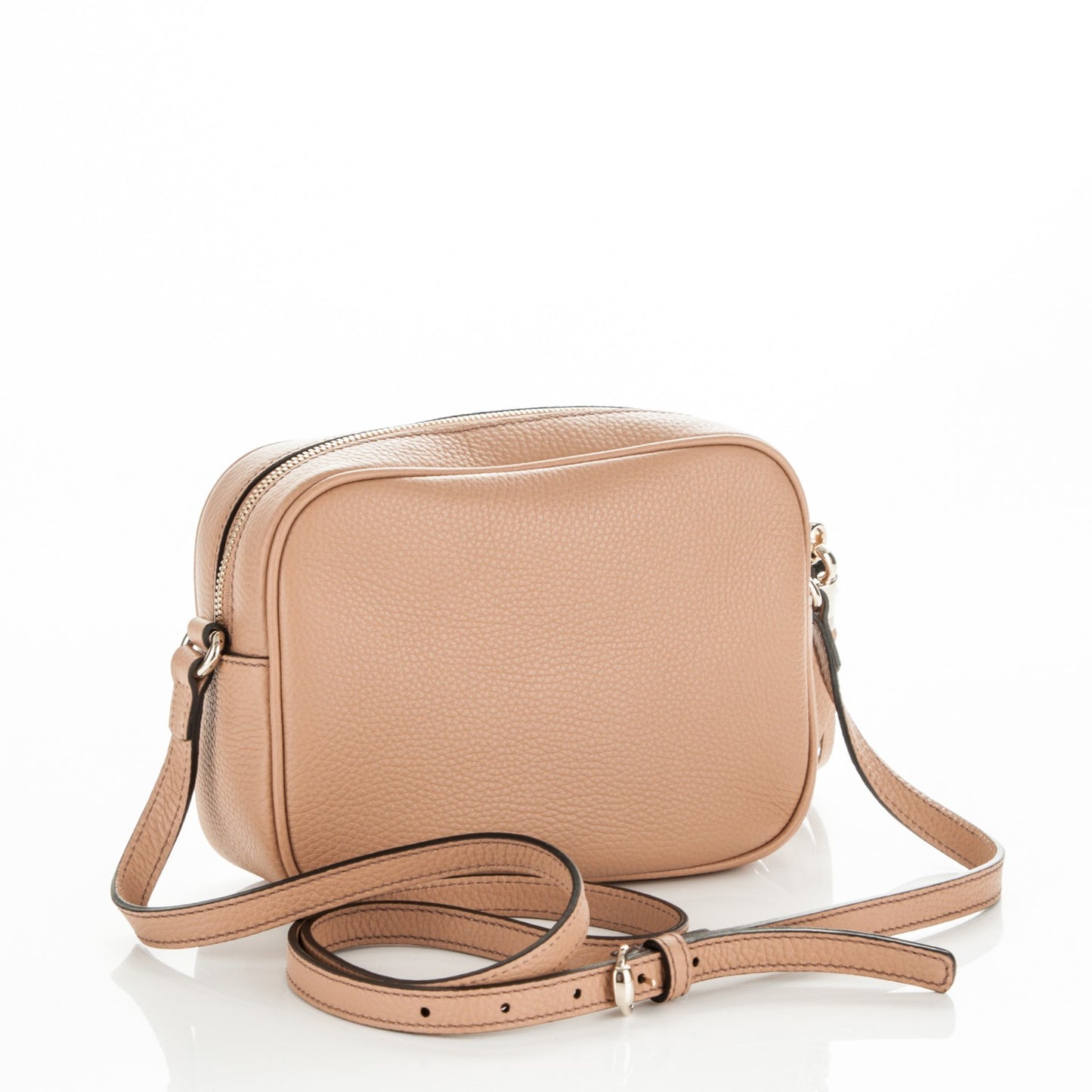 Pebbled Calfskin Small Soho Disco Bag Camelia