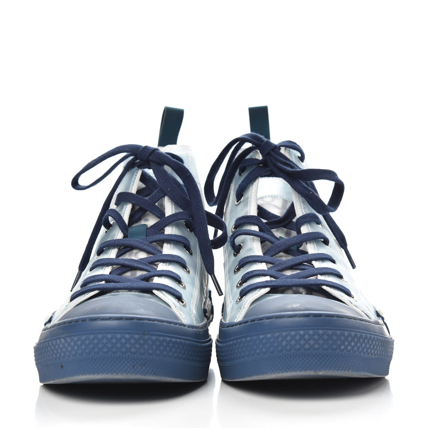 Christian Dior Technical Canvas Oblique Mens B23 High Top Sneakers 43 White Blue 3 of 7