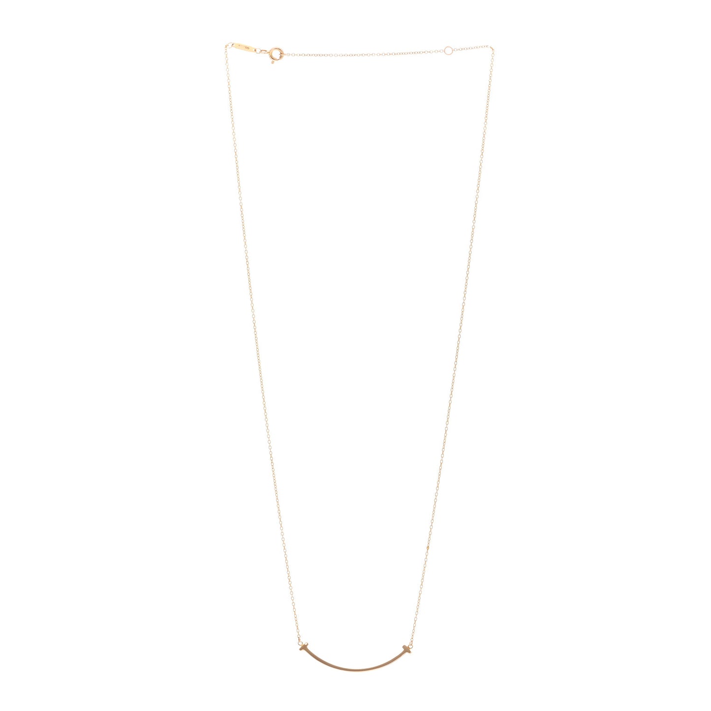 18K Rose Gold Small T Smile Pendant Necklace