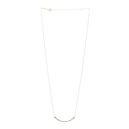 Tiffany 18K Rose Gold Small T Smile Pendant Necklace 3 of 5