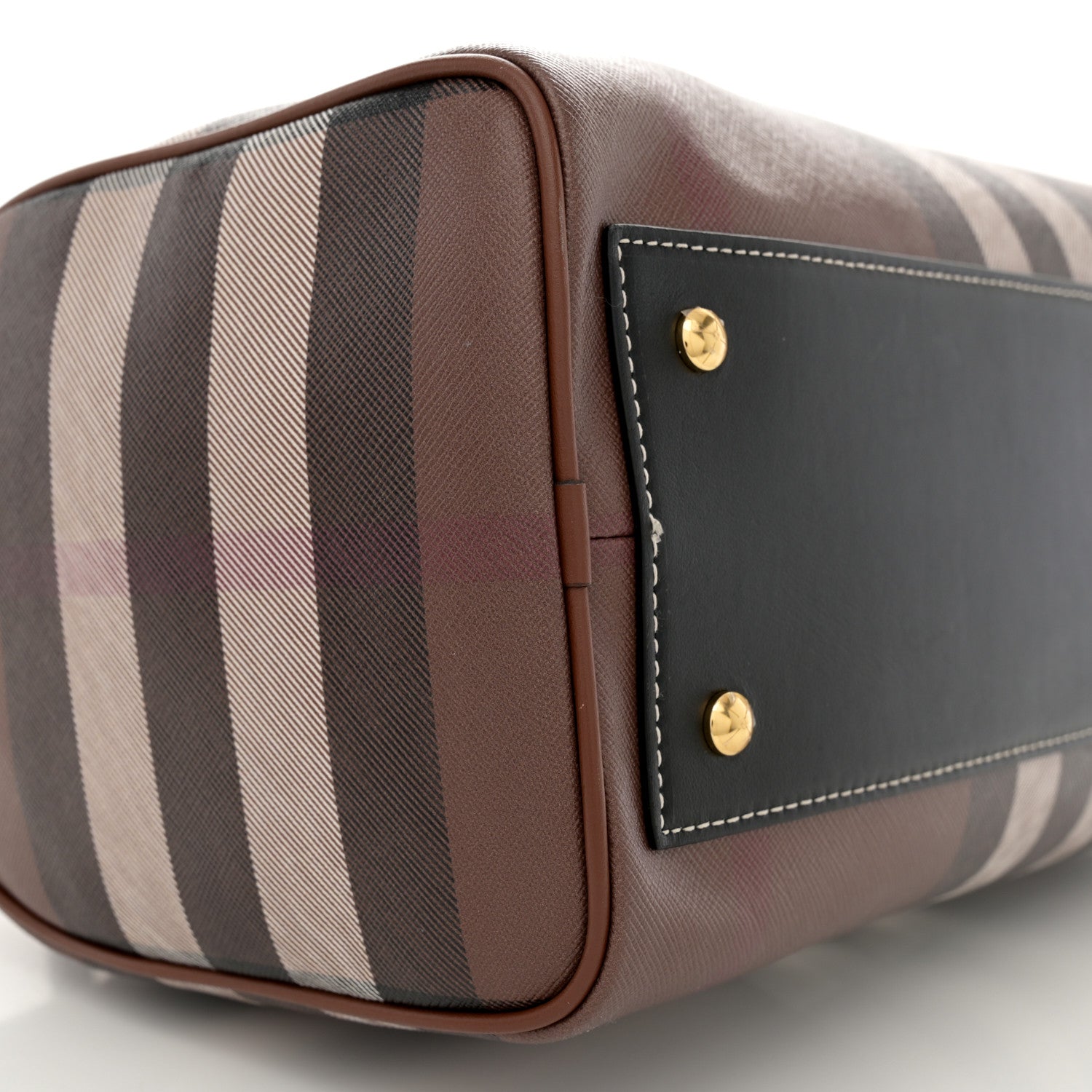 Burberry E-canvas Check Bowling Bag Dark Birch Brown 10 of 13