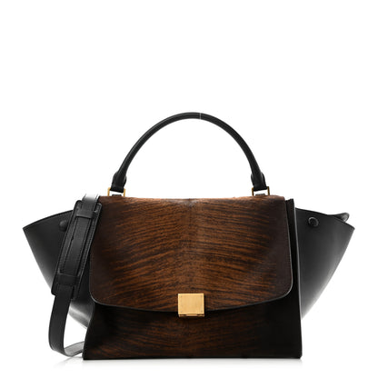 Celine Shaded Pony Hair Calfskin Medium Trapeze Brown 1 of 16