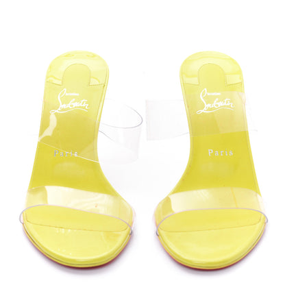 Christian Louboutin Patent PVC Just Nothing 85 Slide Sandals 40 Citrus 2 of 8