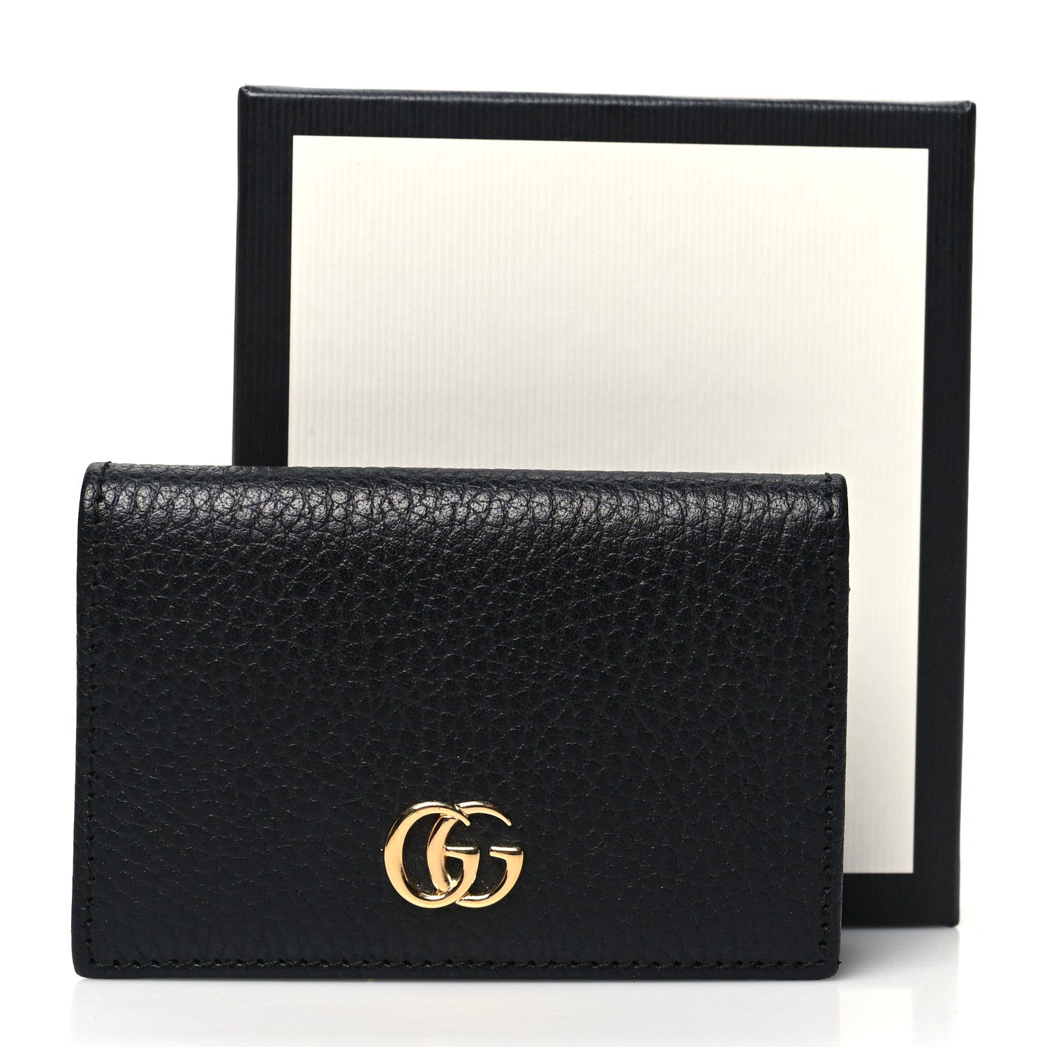 Gucci Pebbled Calfskin GG Marmont Card Case Black 11 of 11
