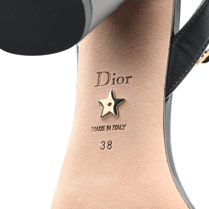 Christian Dior Canvas Embroidered Dway 80mm Sandals 38 Black 7 of 9