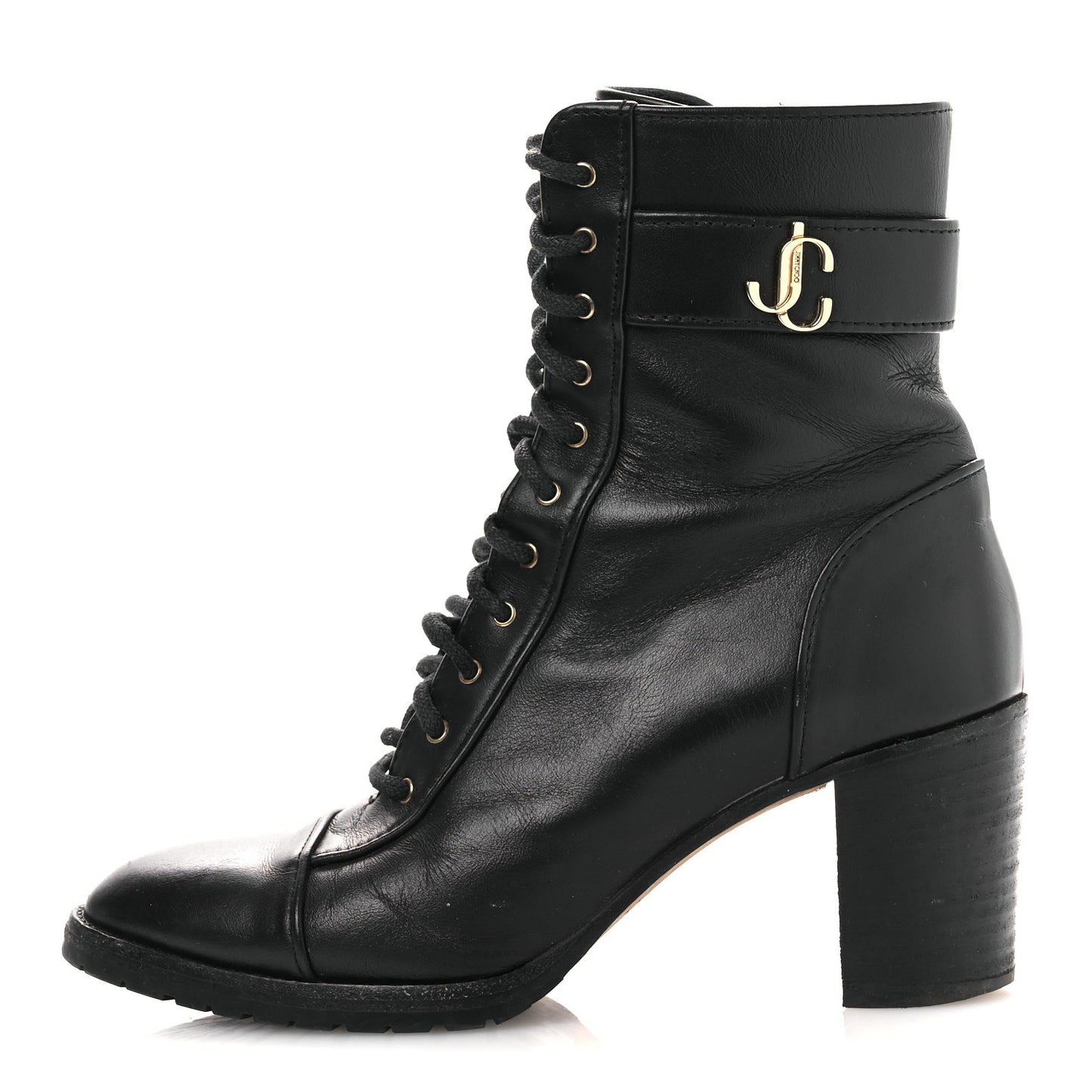Calfskin Combat Boots 36.5 Black