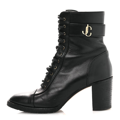 Jimmy Choo Calfskin Combat Boots 36.5 Black 1 of 14