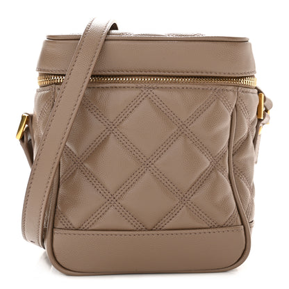 Saint Laurent Grain de Poudre Quilted 80's Vanity Bag Dark Beige 1 of 10