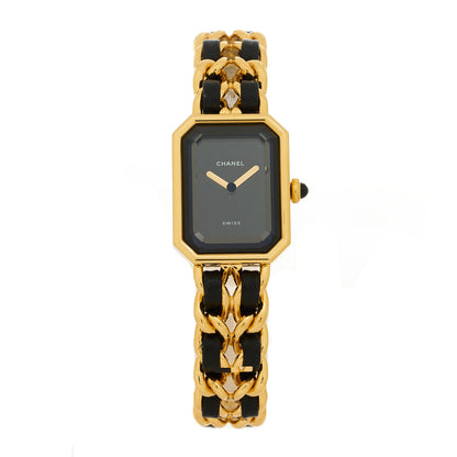 Chanel Stainless Steel Lambskin 20mm Chain Premiere Quartz Watch Gold L 1 of 4