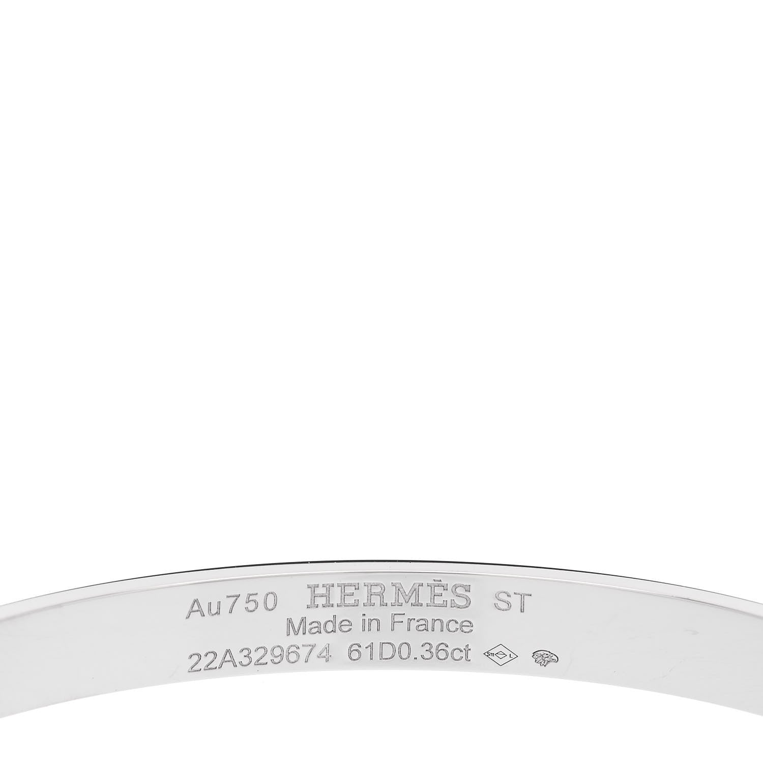 Hermes 18K White Gold Diamond PM Kelly Pave Bracelet ST 3 of 4