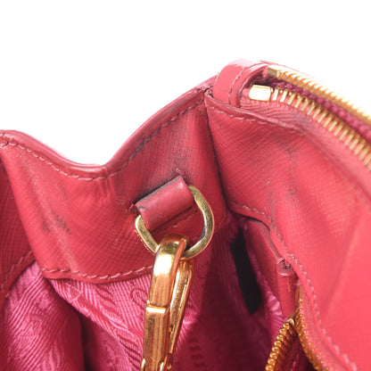 Prada Saffiano Vernice Mini Galleria Double Zip Tote Peonia 12 of 16
