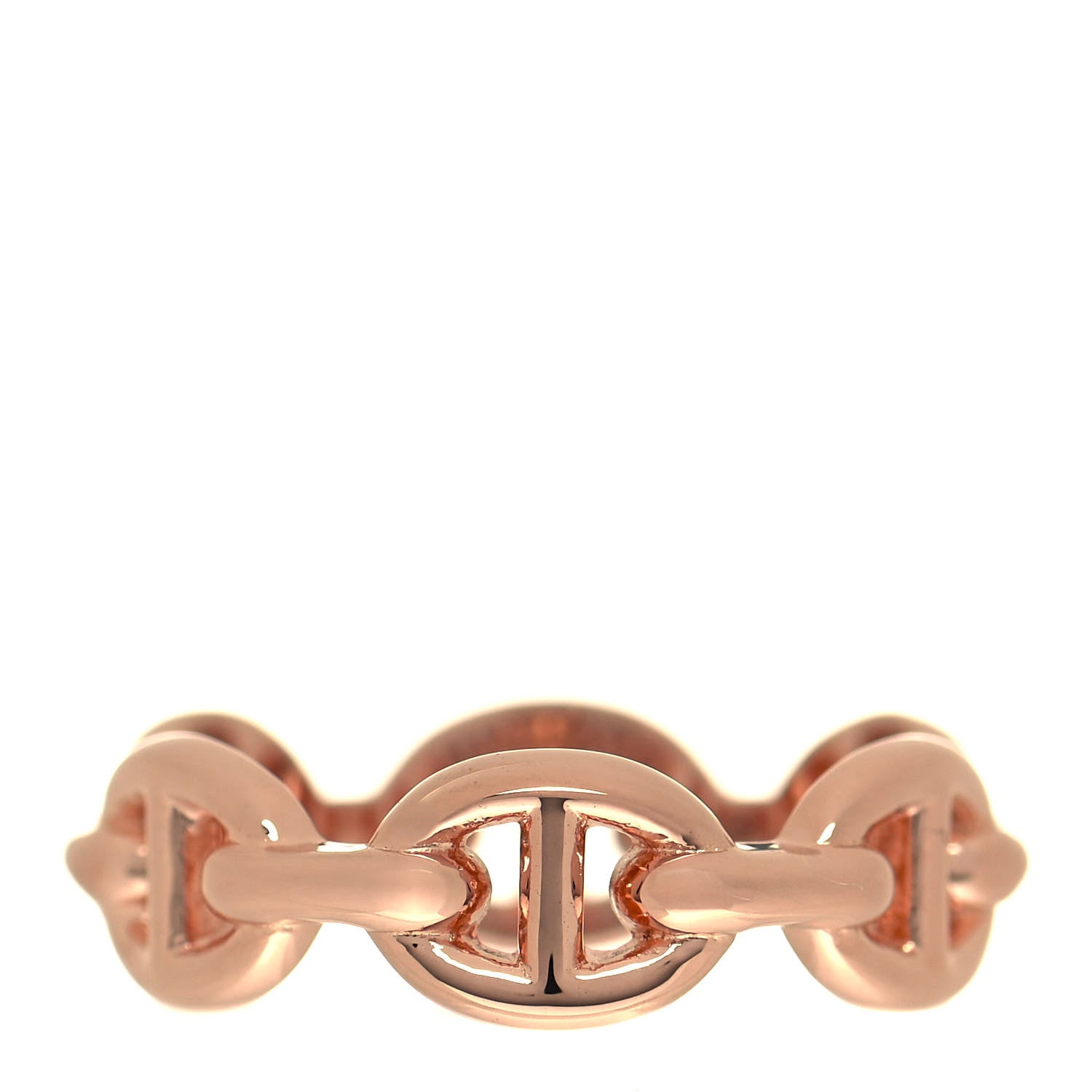 Hermes 18K Rose Gold PM Chaine D'Ancre Enchainee Ring 50 5.25 3 of 6