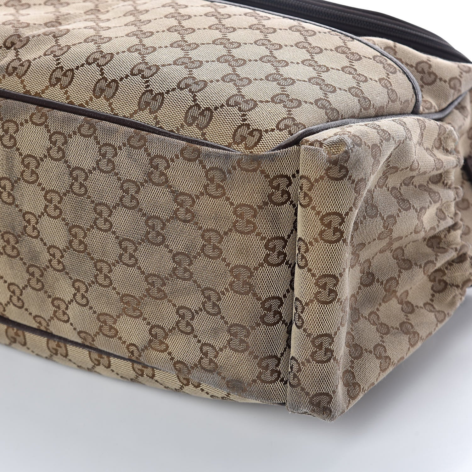 Gucci Monogram Natural Pigskin Large Diaper Bag Beige Ebony Cocoa Dark Chocolate 8 of 8