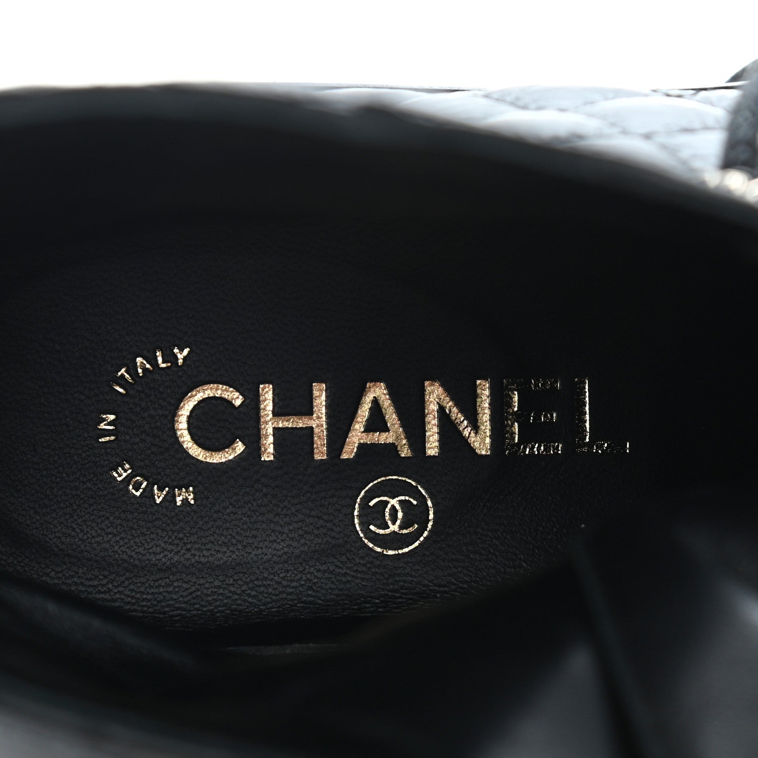 Chanel Shiny Goatskin Calfskin Quilted Lace Up Combat Boots 37 Black 7 of 12