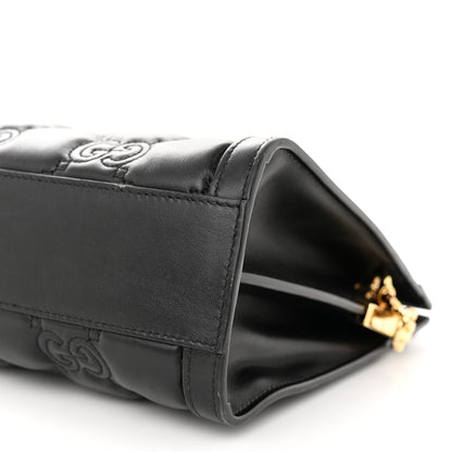 Gucci Calfskin GG Matelasse Medium Slim Chain Shoulder Bag Black Natural 10 of 14