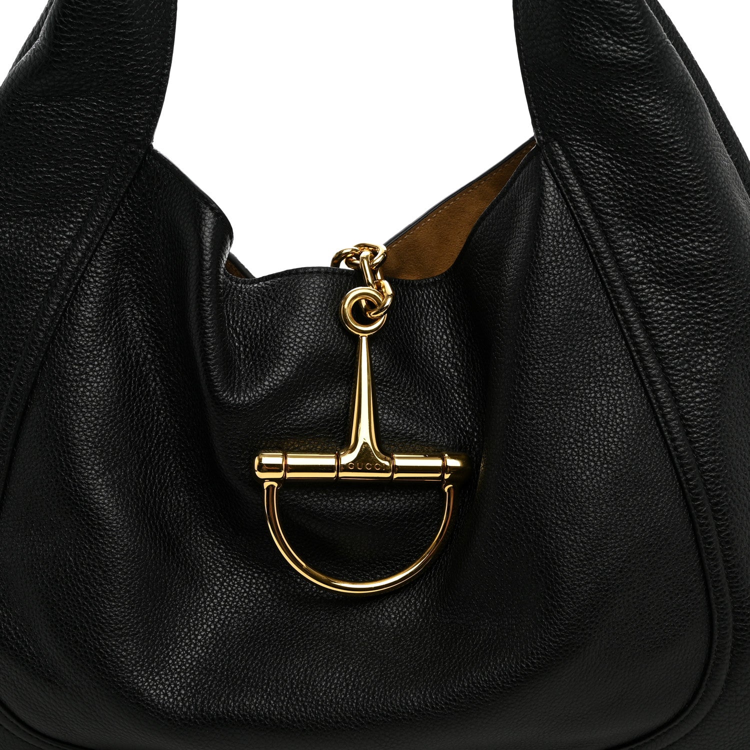 Gucci Grained Calfskin Softbit Maxi Shoulder Bag Black 8 of 10