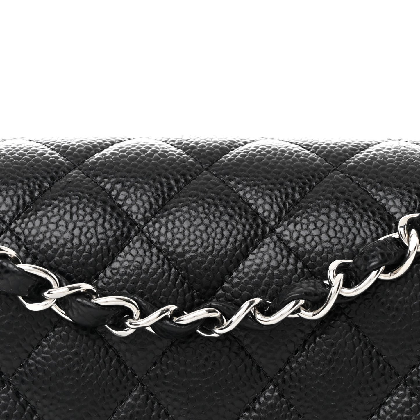 Caviar Quilted Small Double Flap Black