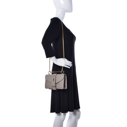 Chloe Shiny Goatskin Calfskin Mini Aby Chain Shoulder Bag Motty Grey 2 of 9