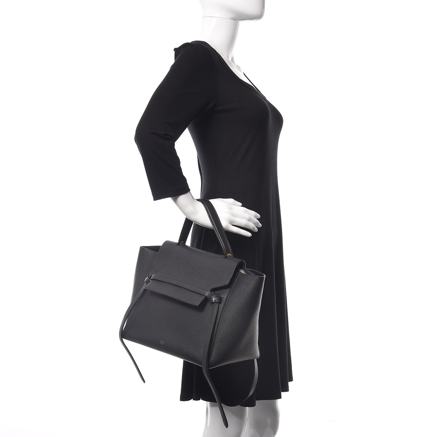Grained Calfskin Mini Belt Bag Black