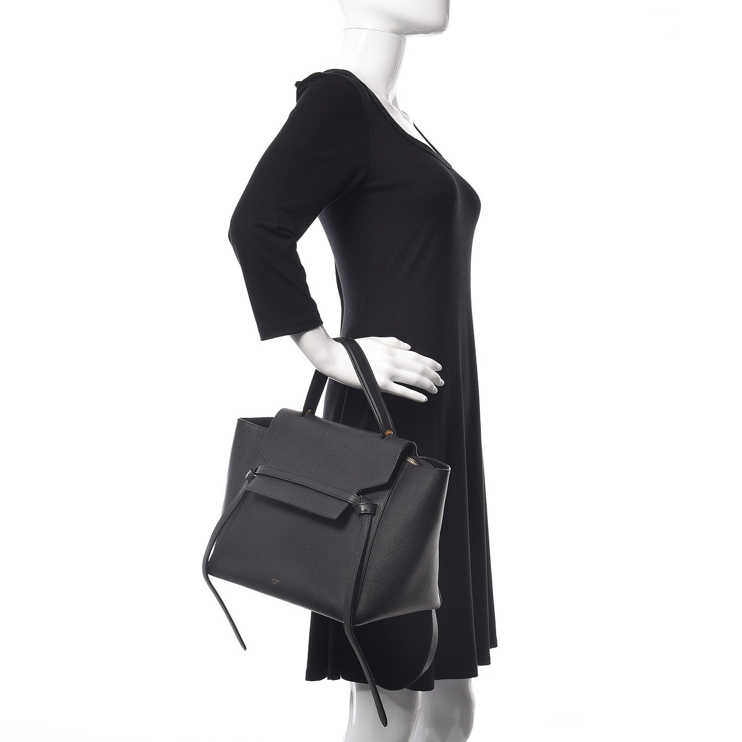 Celine Grained Calfskin Mini Belt Bag Black 3 of 14