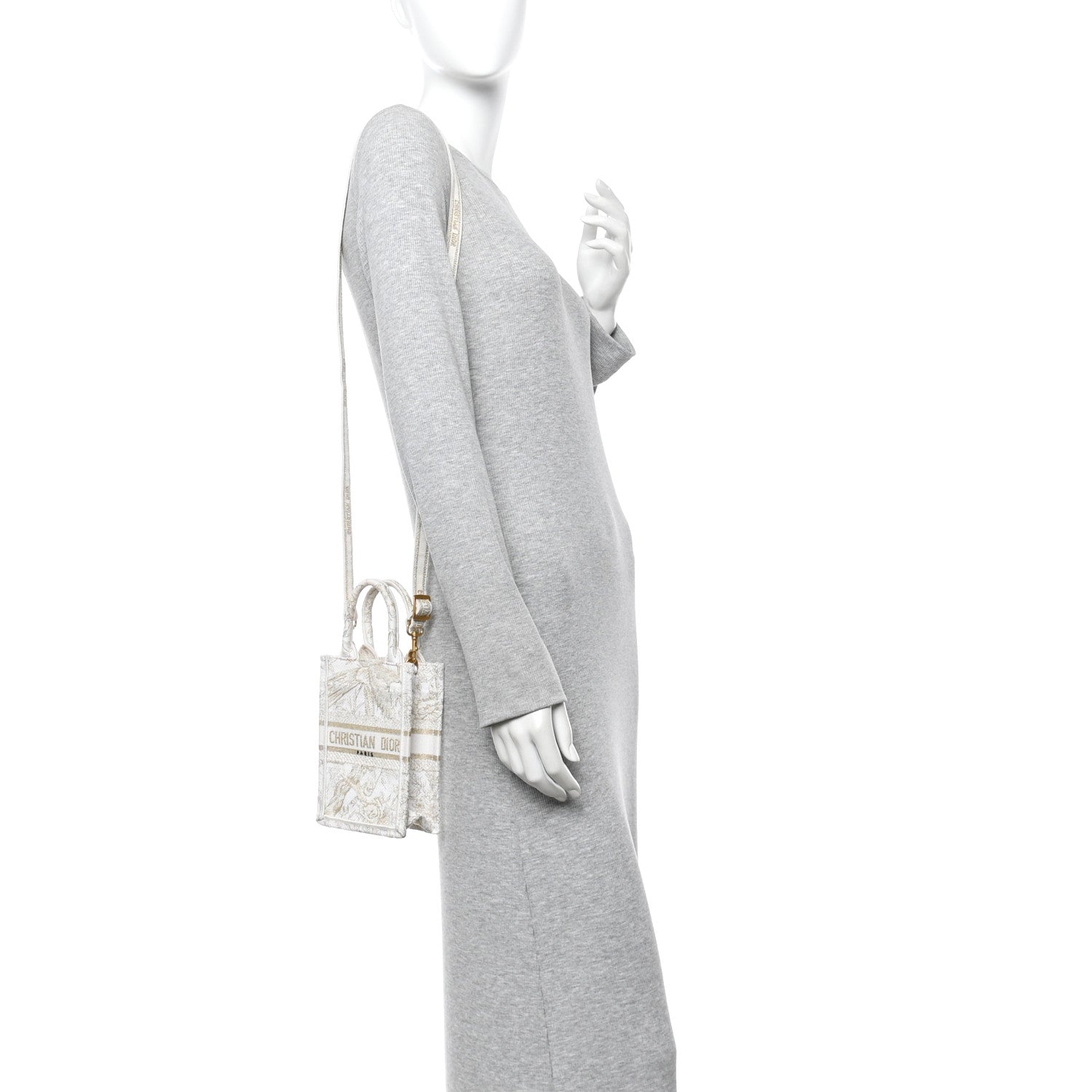 Christian Dior Canvas Embroidered Jardin D'Hiver Mini Book Tote