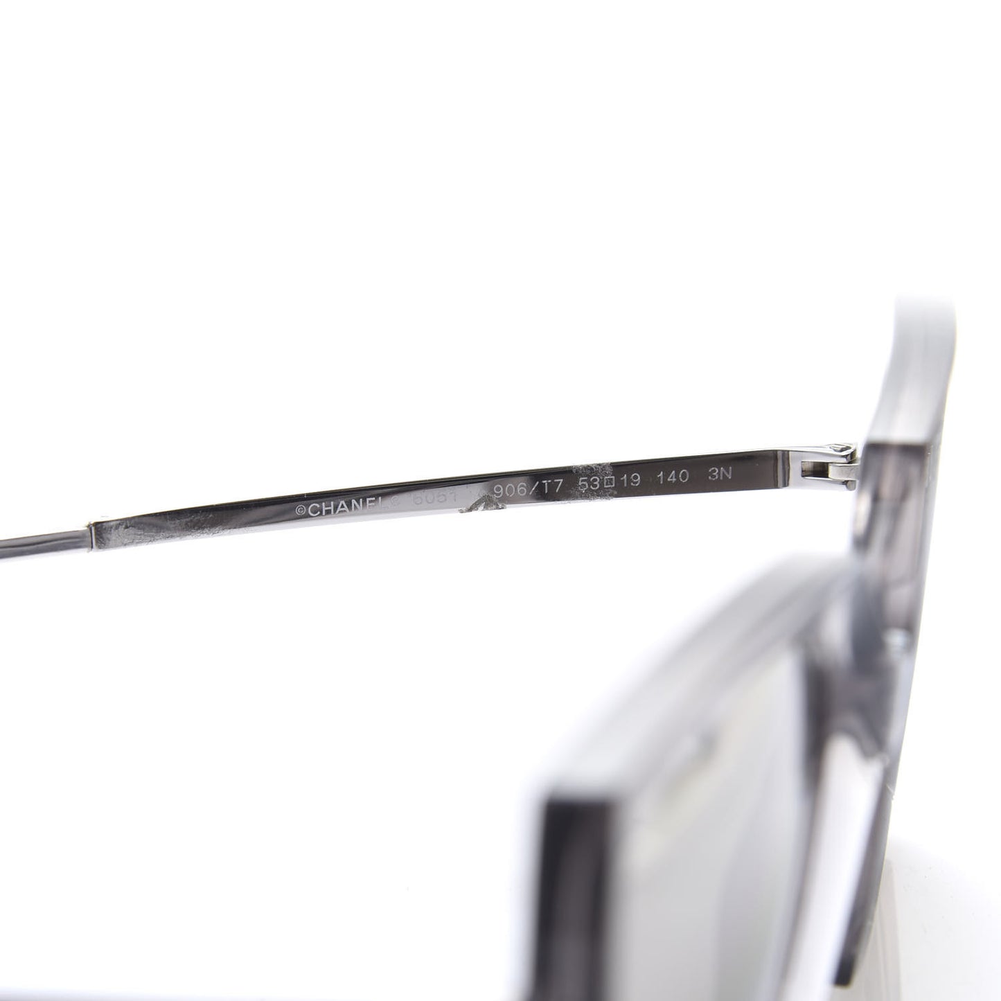 18K White Gold Mirror Square Sunglasses 6051 Gray