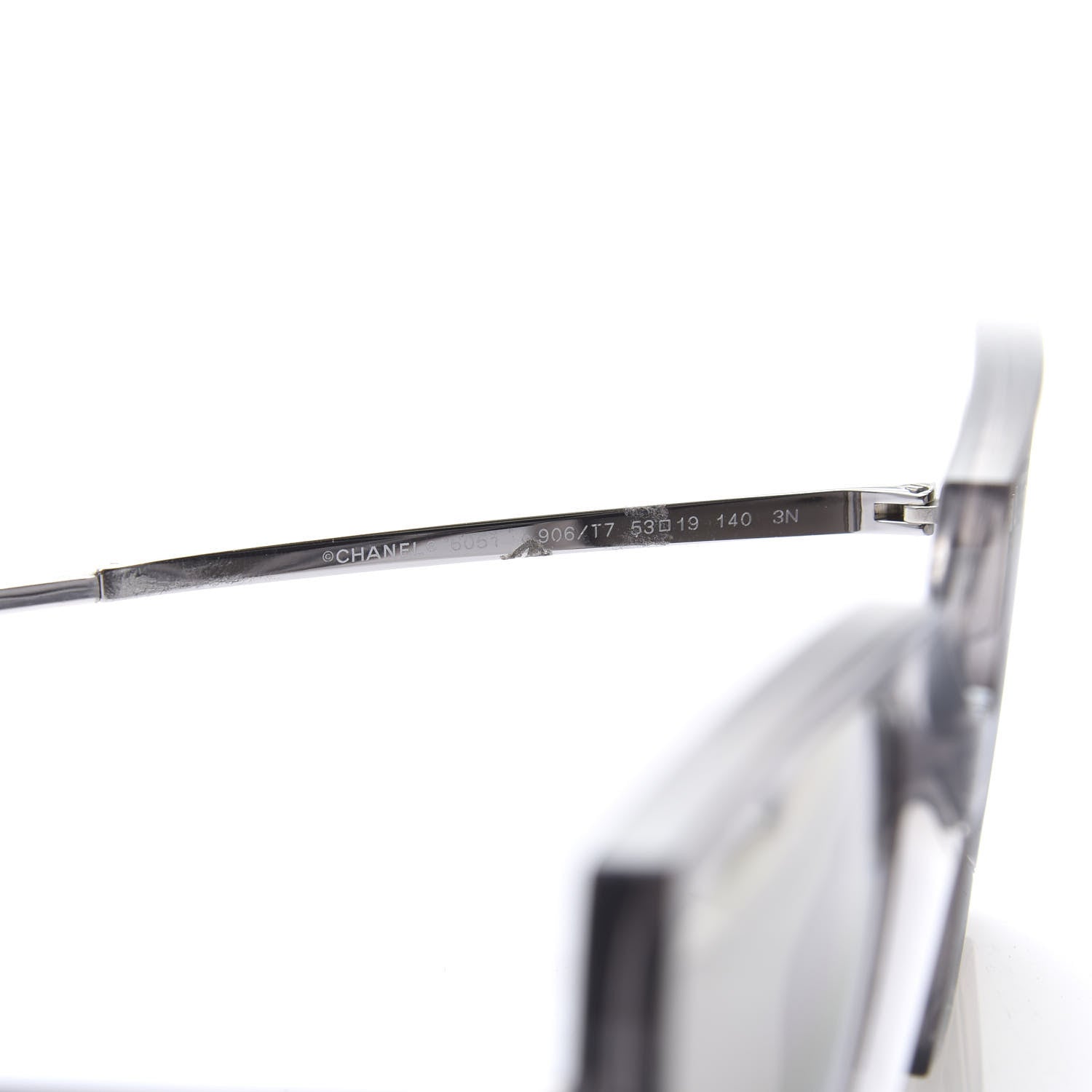 Chanel 18K White Gold Mirror Square Sunglasses 6051 Gray 6 of 8