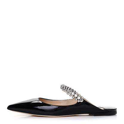 Jimmy Choo Patent Calfskin Bing Flats 38.5 Black 1 of 9
