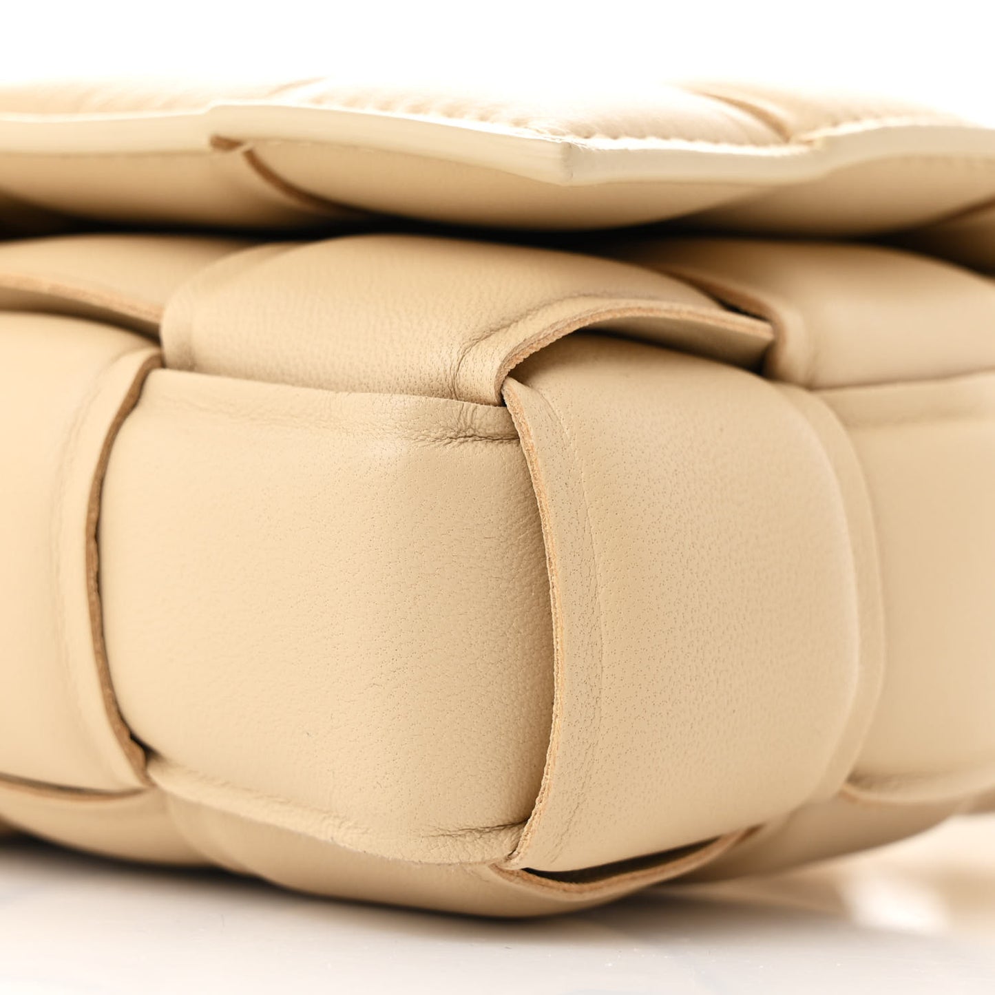 Nappa Maxi Intreccio Small Padded Cassette Crossbody Bag Porridge