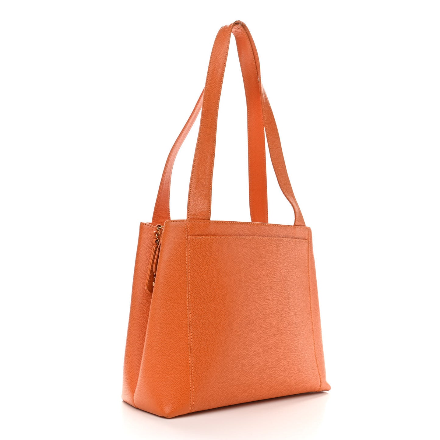 Caviar Logo Shoulder Bag Orange