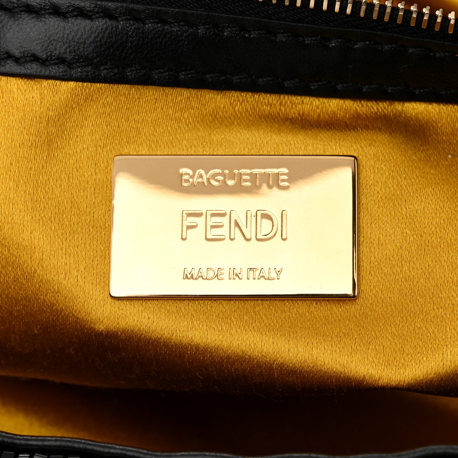 Fendi Sequin Paillettes Shiny Nappa Sex and the City Baguette Black 6 of 10