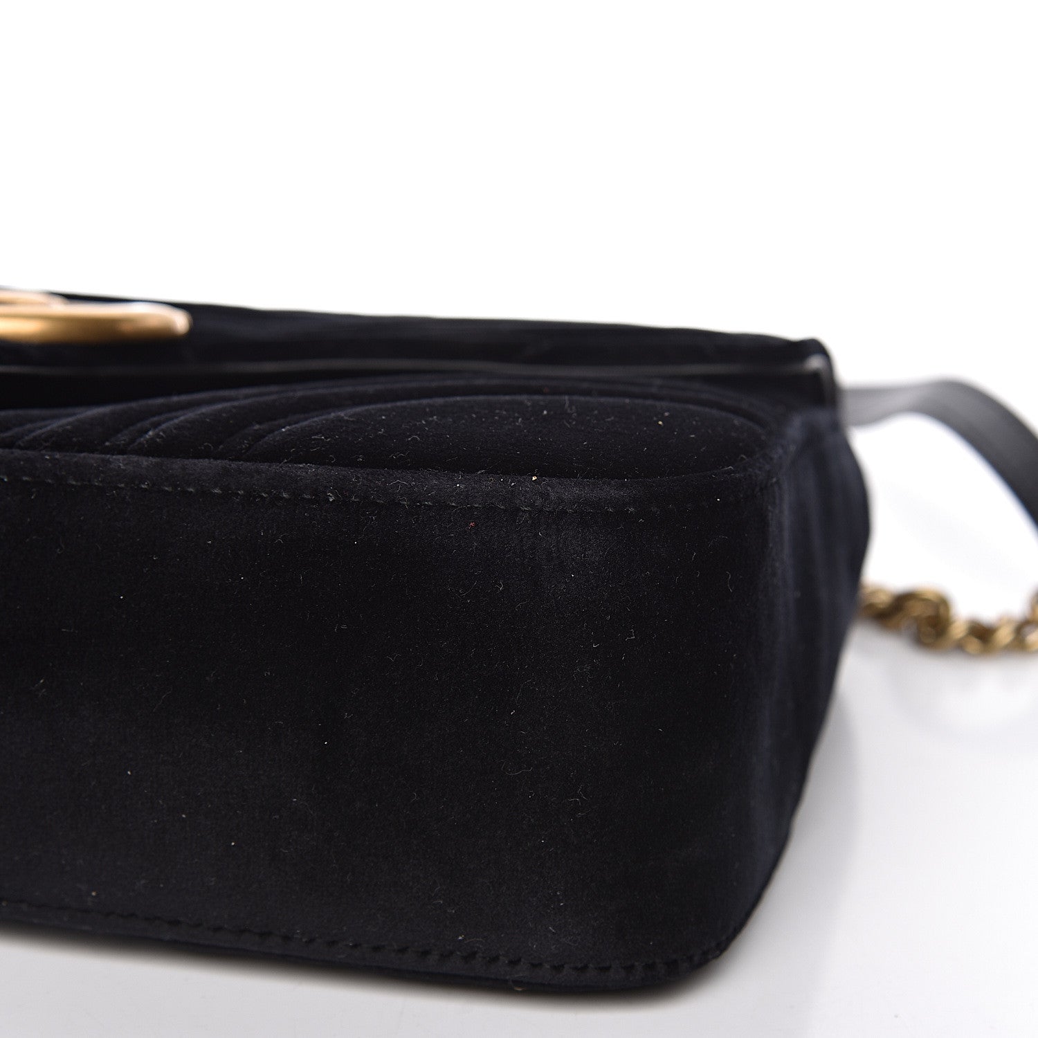 Gucci Velvet Matelasse Medium GG Marmont Shoulder Bag Black 11 of 12