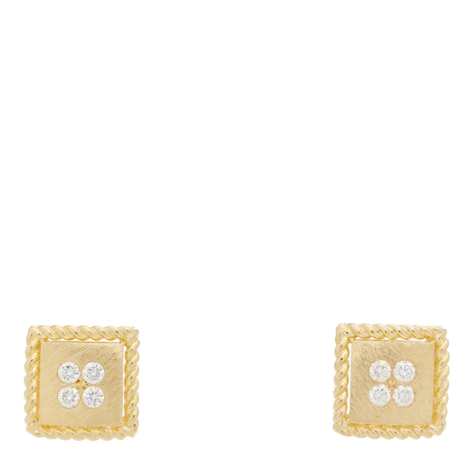 Roberto Coin 18K Yellow Gold Diamond Palazzo Ducale Stud Earrings 1 of 5