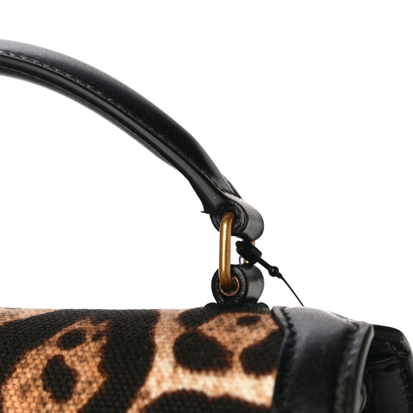 Canvas Leopard Print Mini Classic Monogram Cassandra Top Handle Black