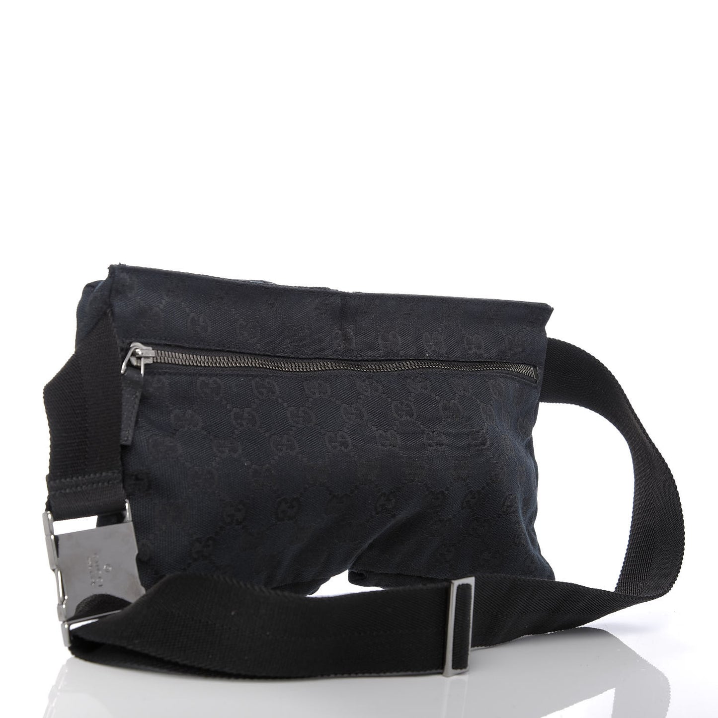GG Monogram Double Pocket Belt Bag Black
