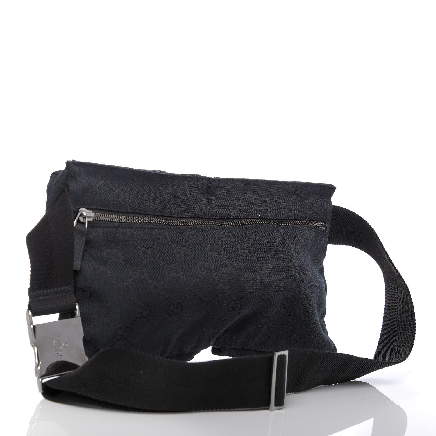 Gucci GG Monogram Double Pocket Belt Bag Black 2 of 7