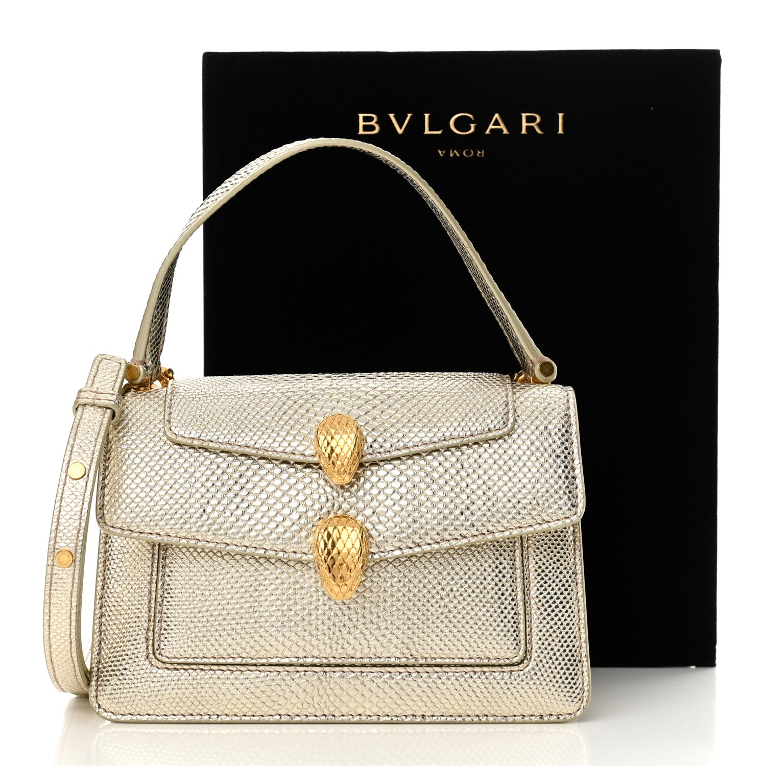 Bulgari x ALEXANDER WANG Metallic Karung Serpenti Top Handle Belt Bag Light Gold 12 of 12