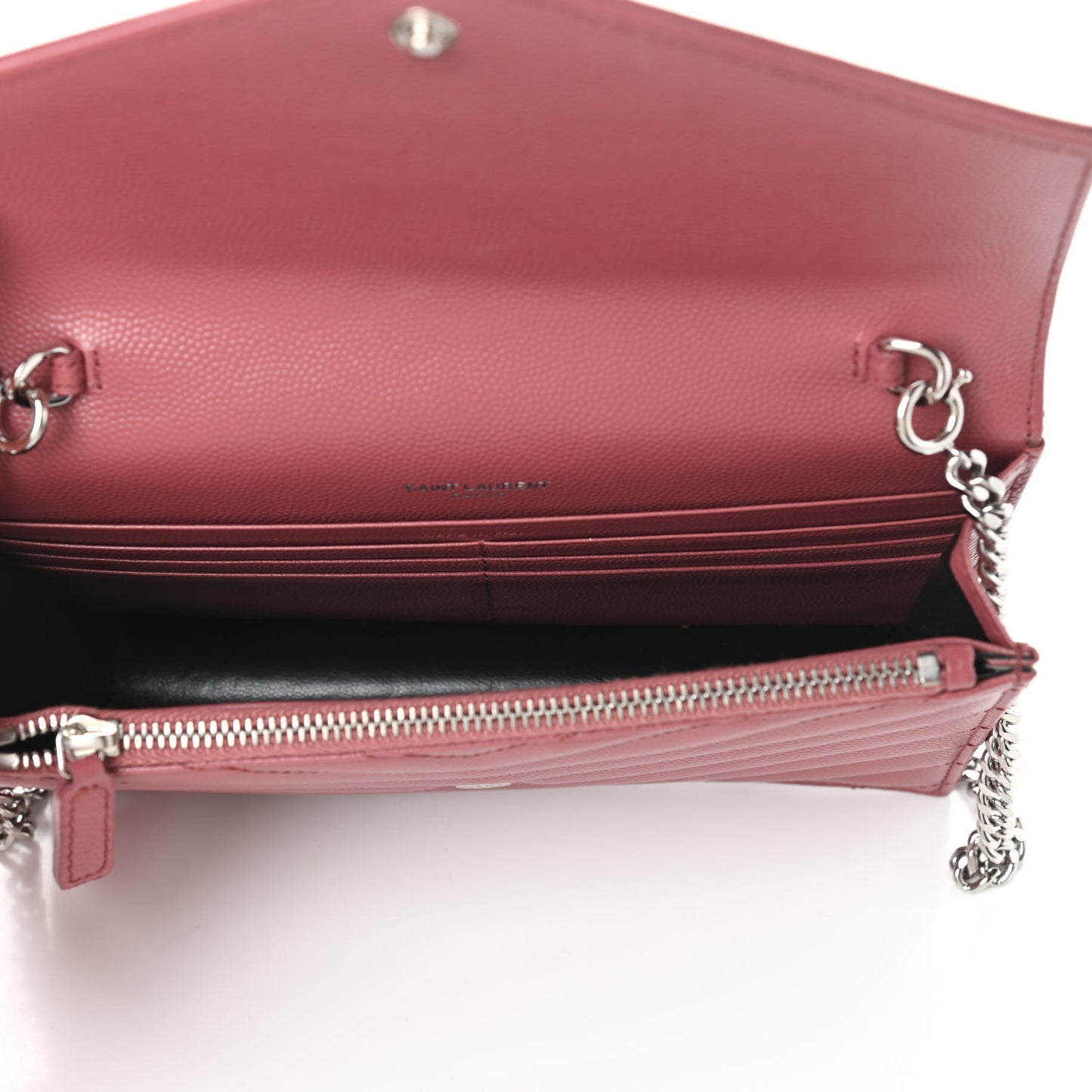 Grain De Poudre Matelasse Chevron Monogram Envelope Chain Wallet Mystic Rose