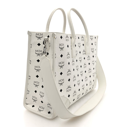 MCM Visetos Large Munchen Tote White 4 of 10