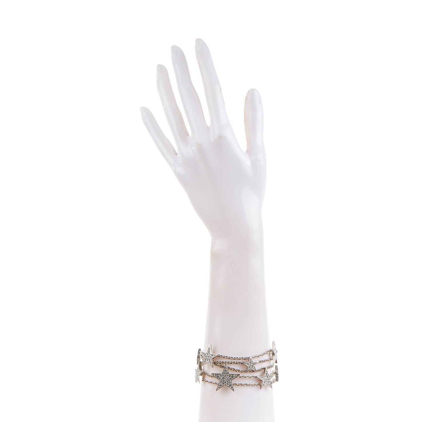 Crystal Star CC Multi Strand Bracelet Silver