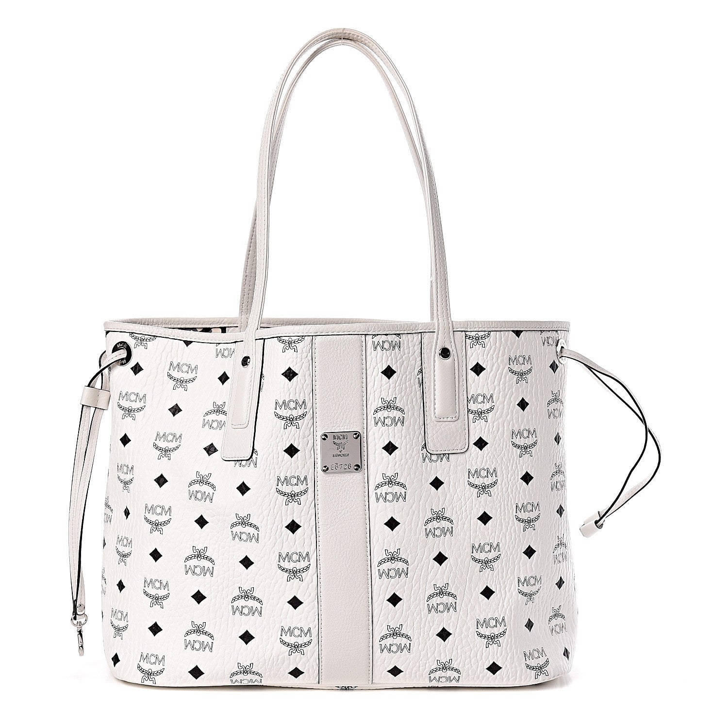 MCM Visetos Medium Liz Reversible Shopper Tote White 5 of 18