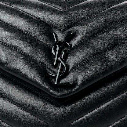 Saint Laurent Calfskin Y Quilted Monogram Monochrome Medium Loulou Chain Satchel Black 9 of 12
