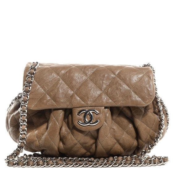 Chanel Washed Lambskin Chain Around Medium Messenger Brown 1 of 8