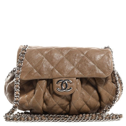 Chanel Washed Lambskin Chain Around Medium Messenger Brown 1 of 8