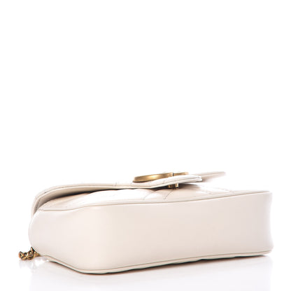 Gucci Calfskin Matelasse Super Mini GG Marmont Shoulder Bag White 4 of 9