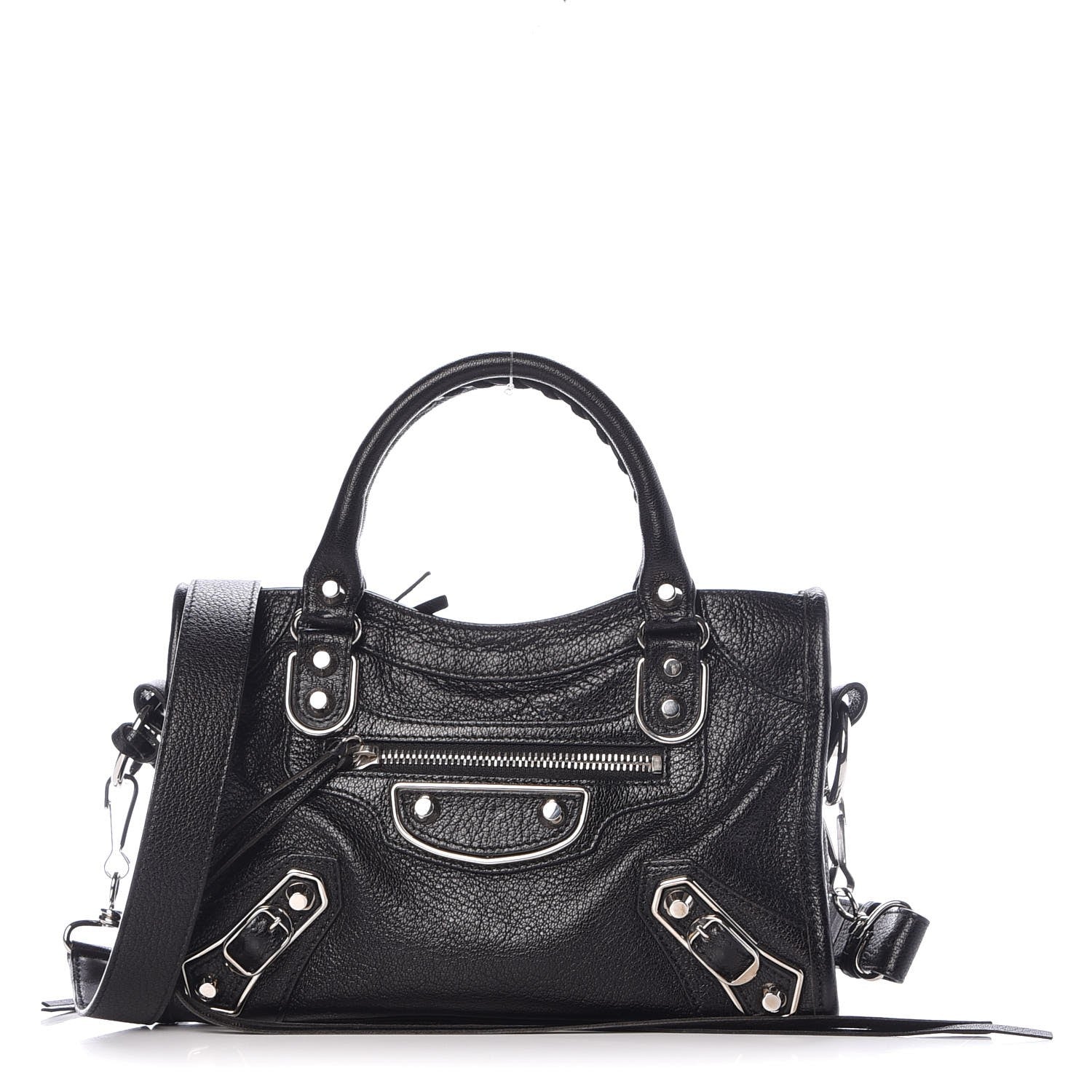 Balenciaga Chevre Silver Metallic Edge Hardware Mini City Black 1 of 8