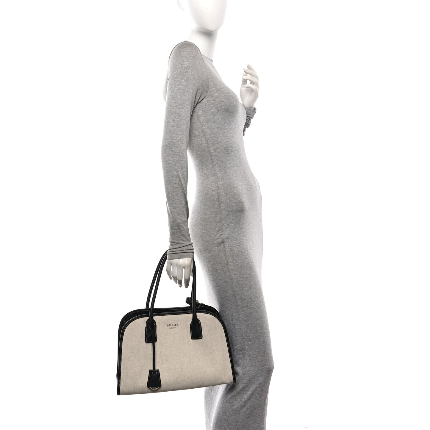 Linen Shopping Tote Natural Black