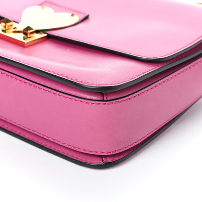 Valentino Garavani Shiny Nappa L'Amour Rockstud Shoulder Bag Fuxia 9 of 9