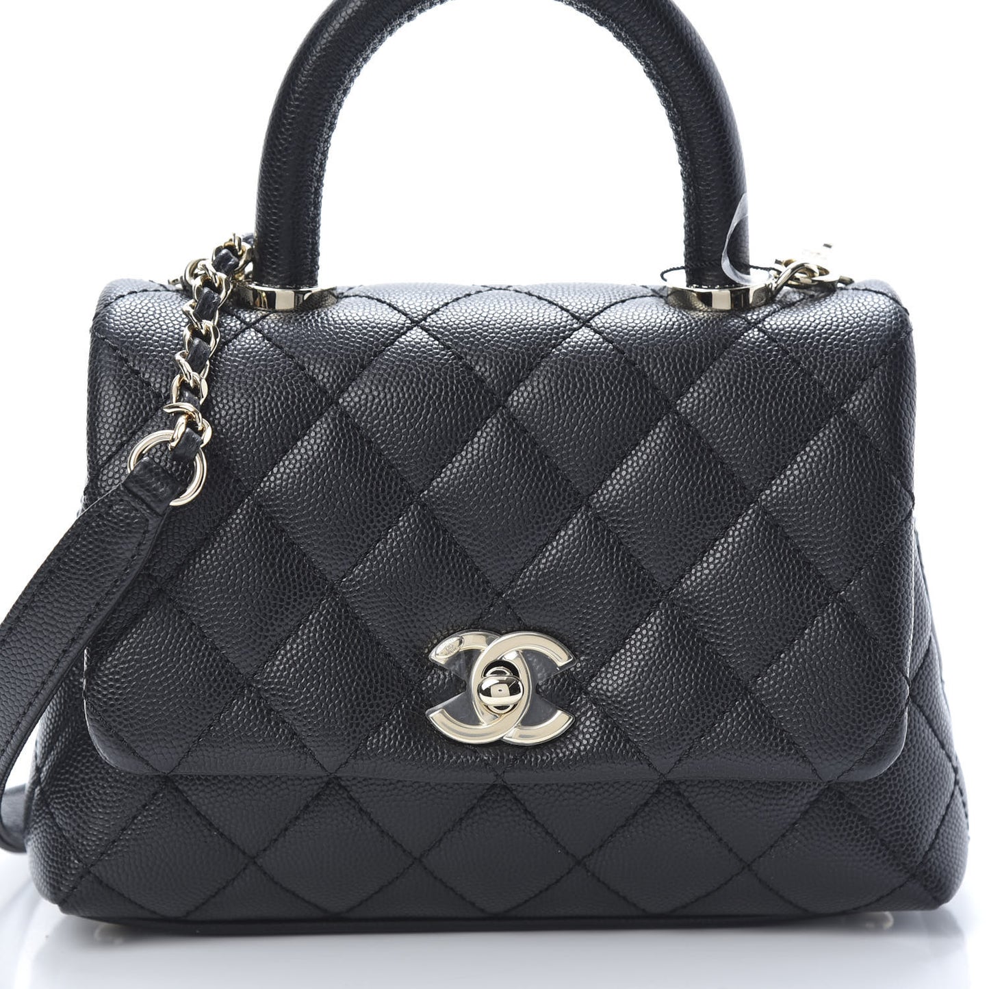 Caviar Quilted Extra Mini Coco Handle Flap Black