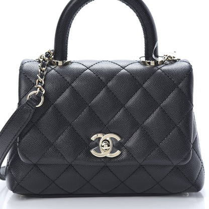 Chanel Caviar Quilted Extra Mini Coco Handle Flap Black 8 of 11